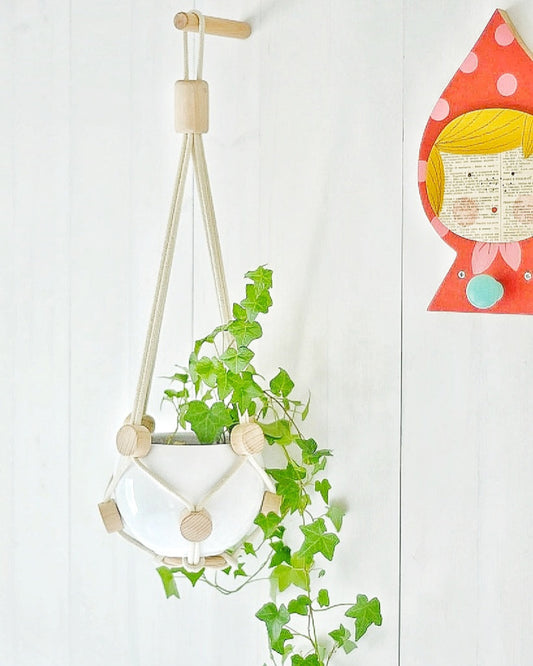 FLEXA - Appendivaso regolabile in corda e legno