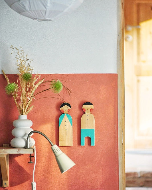 OMINO-OMINA - Set di 2 targhe/segnali per porte