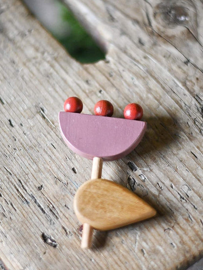 TULY.GO - Spilla in legno dipinto-Viola malva