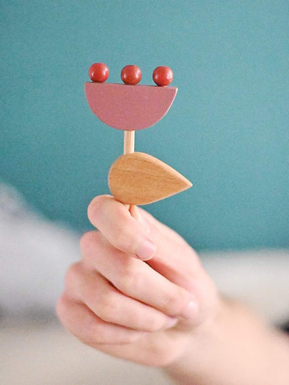 TULY.GO - Spilla in legno dipinto-Viola malva