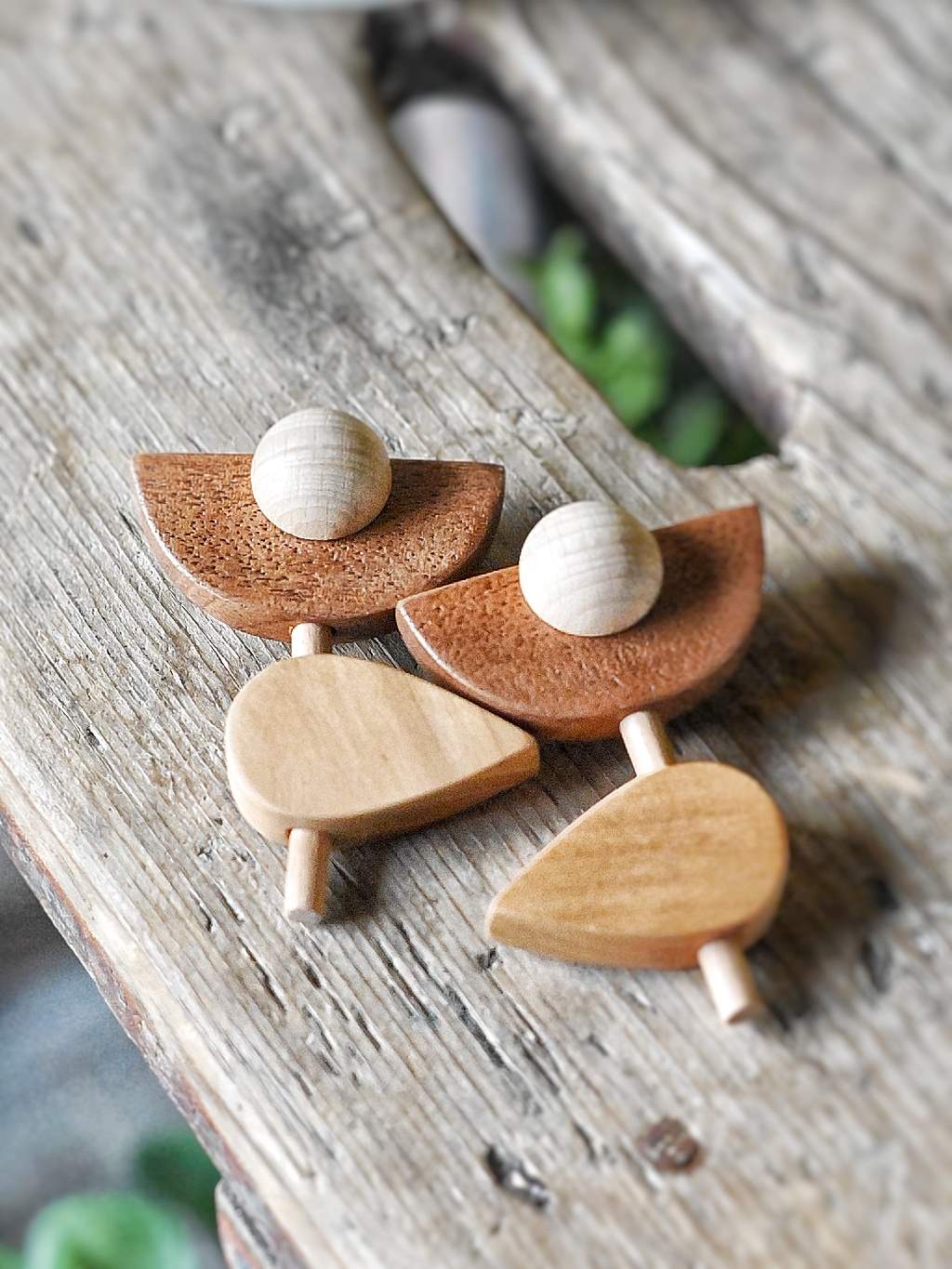 FLORY.GO- Spilla in legno-Naturale